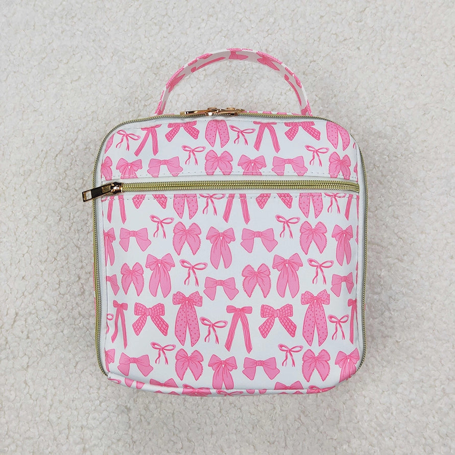 Girl's Pink Bows Backpack and Lunch Box