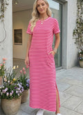 Scalloped Trim Side Slit Dress