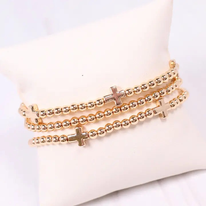 Milano Cross Bracelet Set Gold