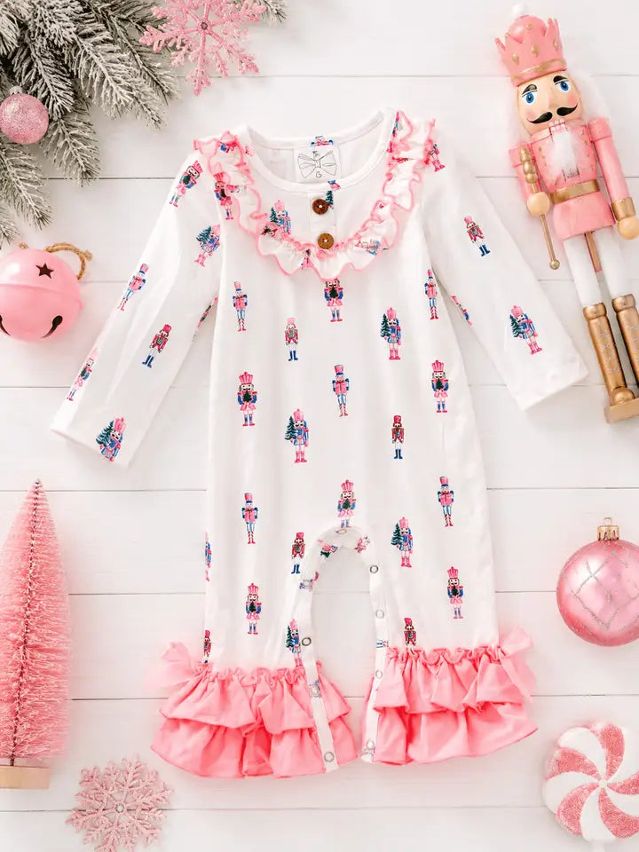 Pink Nutcracker Christmas Infant Romper