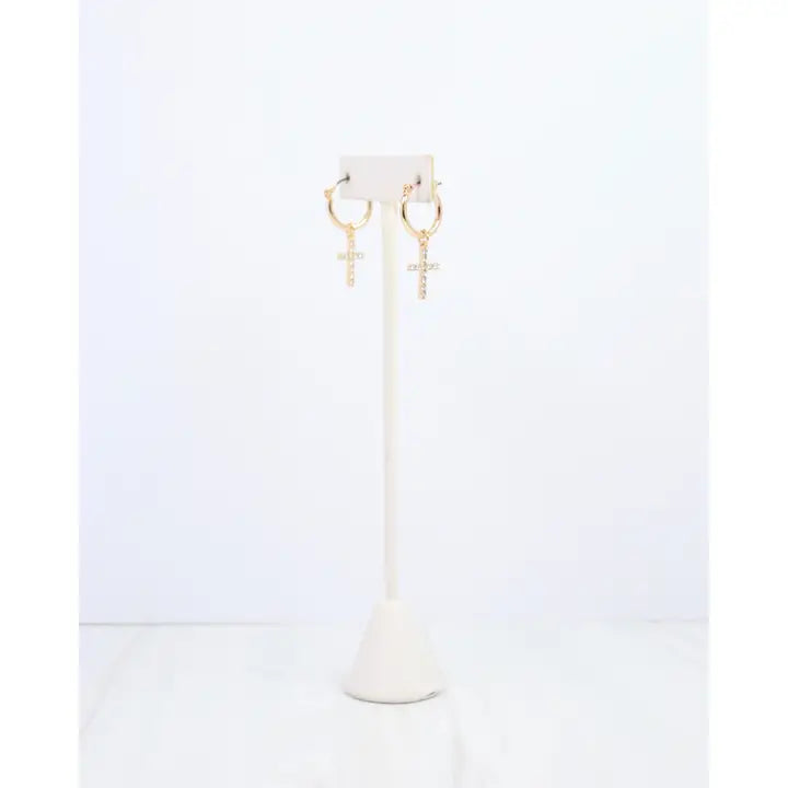 Kansas Cross Hoop Earring Gold