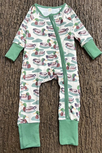 Mallard Duck Printed Printed Baby Romper