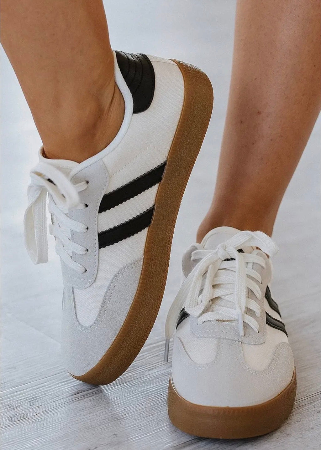 Striped Lace Up Sneakers