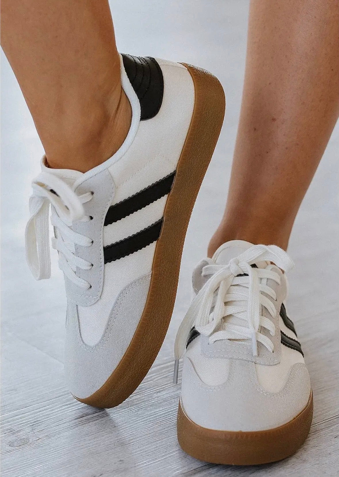 Striped Lace Up Sneakers