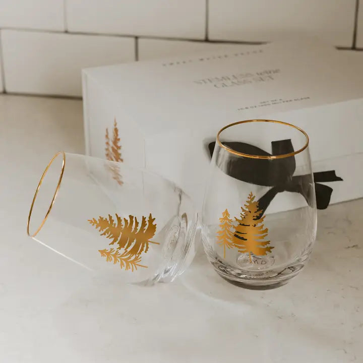 Trees Stemless Wine Glasses