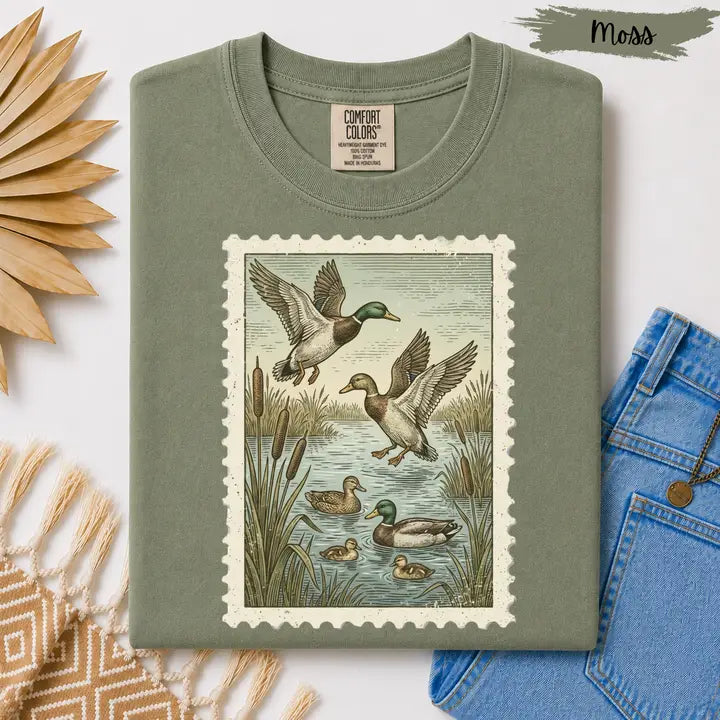Vintage Mallard Duck Stamp | Comfort Colors Graphic Tee