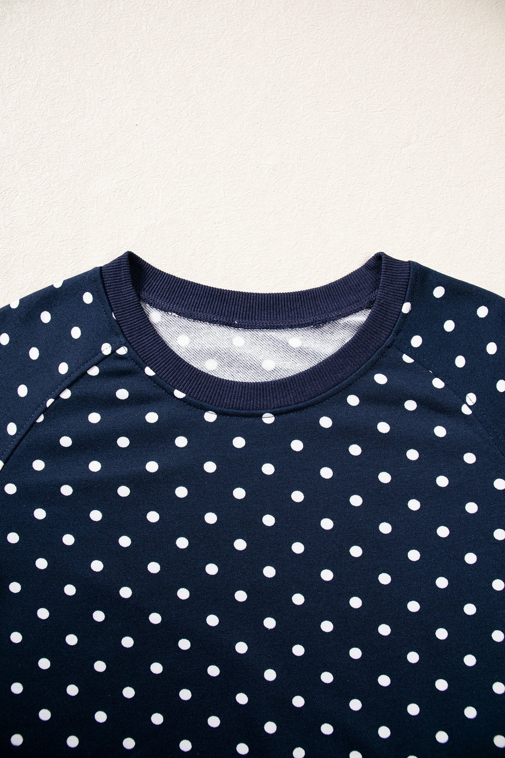 Polka Dot Drawstring Wide Leg Long Sleeve Top Pant Set