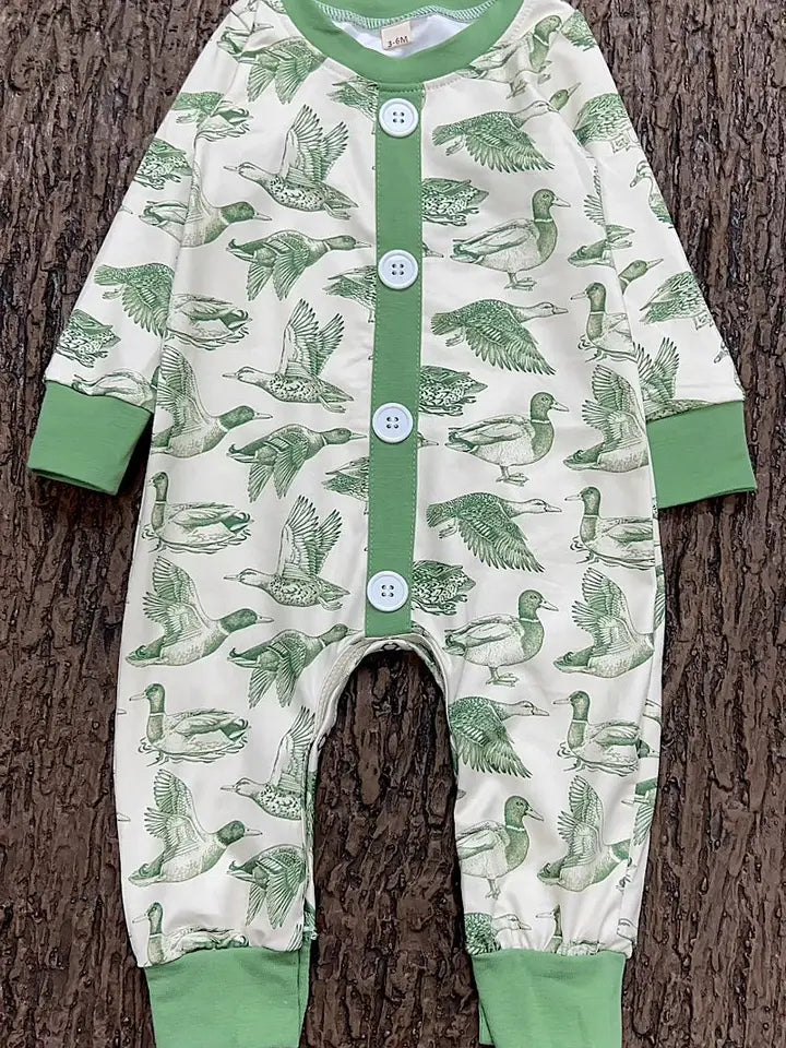 Mallard Duck Printed Printed Baby Romper