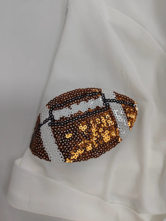 College Spirit Sequin Bow Shirt