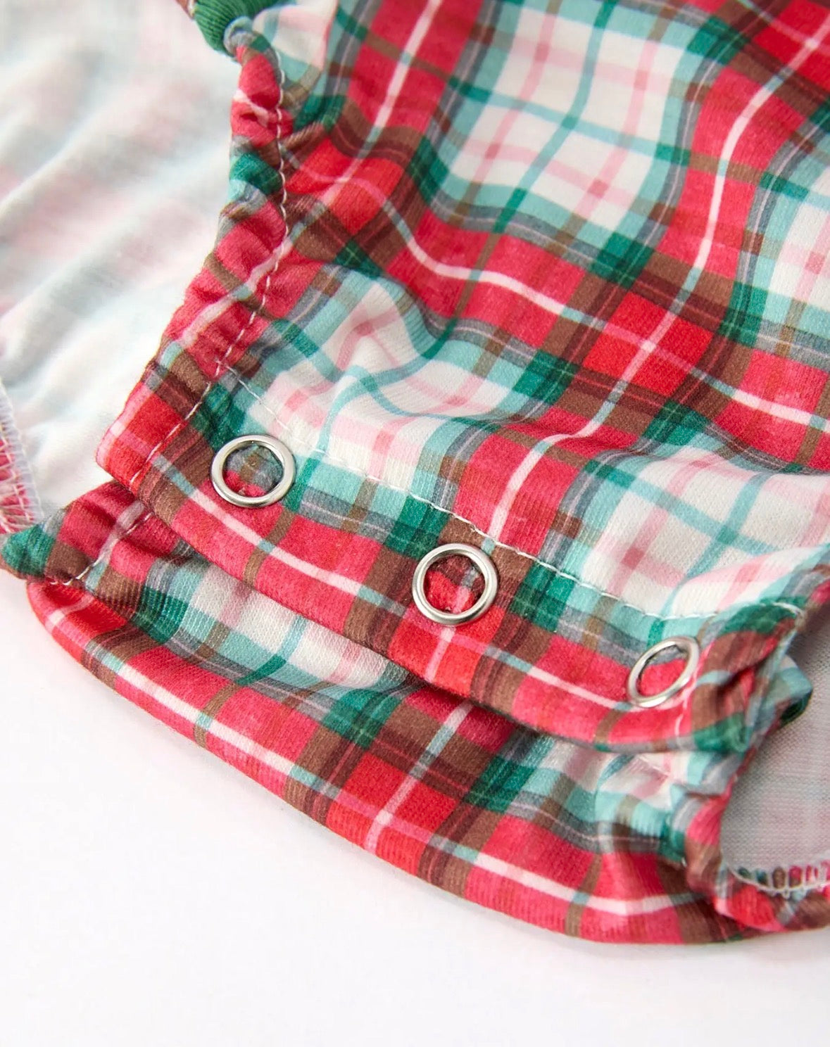 Christmas Tree Plaid Boys Romper Peter Pan Collar Smocked