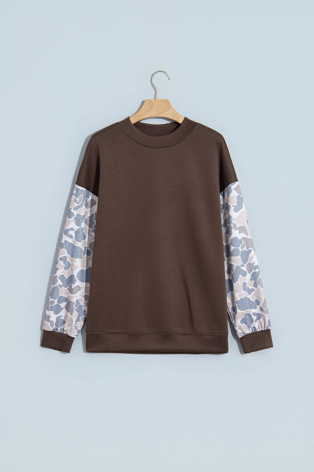 Camo Mock Neck Sweatshirt