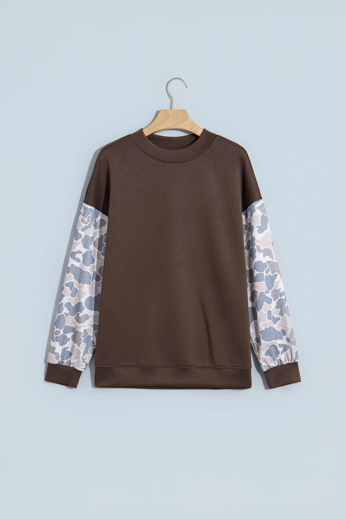 Camo Mock Neck Sweatshirt