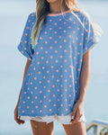 Pink Polka Dot Rib Top