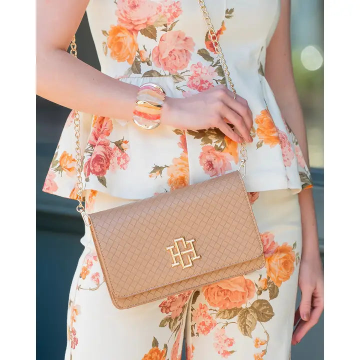 Bryn Clutch/Crossbody Woven Tan