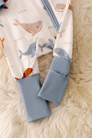 Bamboo Made Whale Print Bodysuit