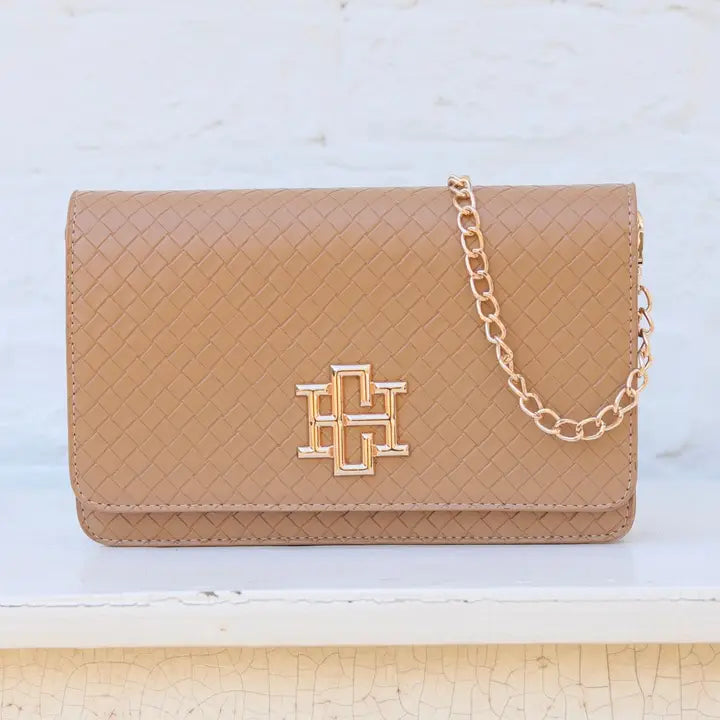 Bryn Clutch/Crossbody Woven Tan