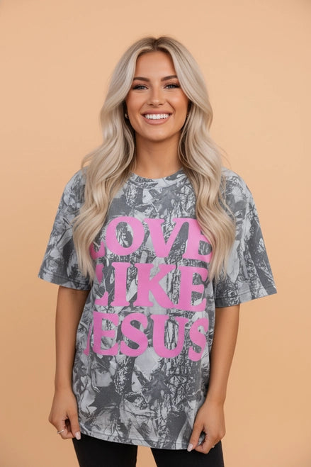 Love Like Jesus Camo Woodland Tee