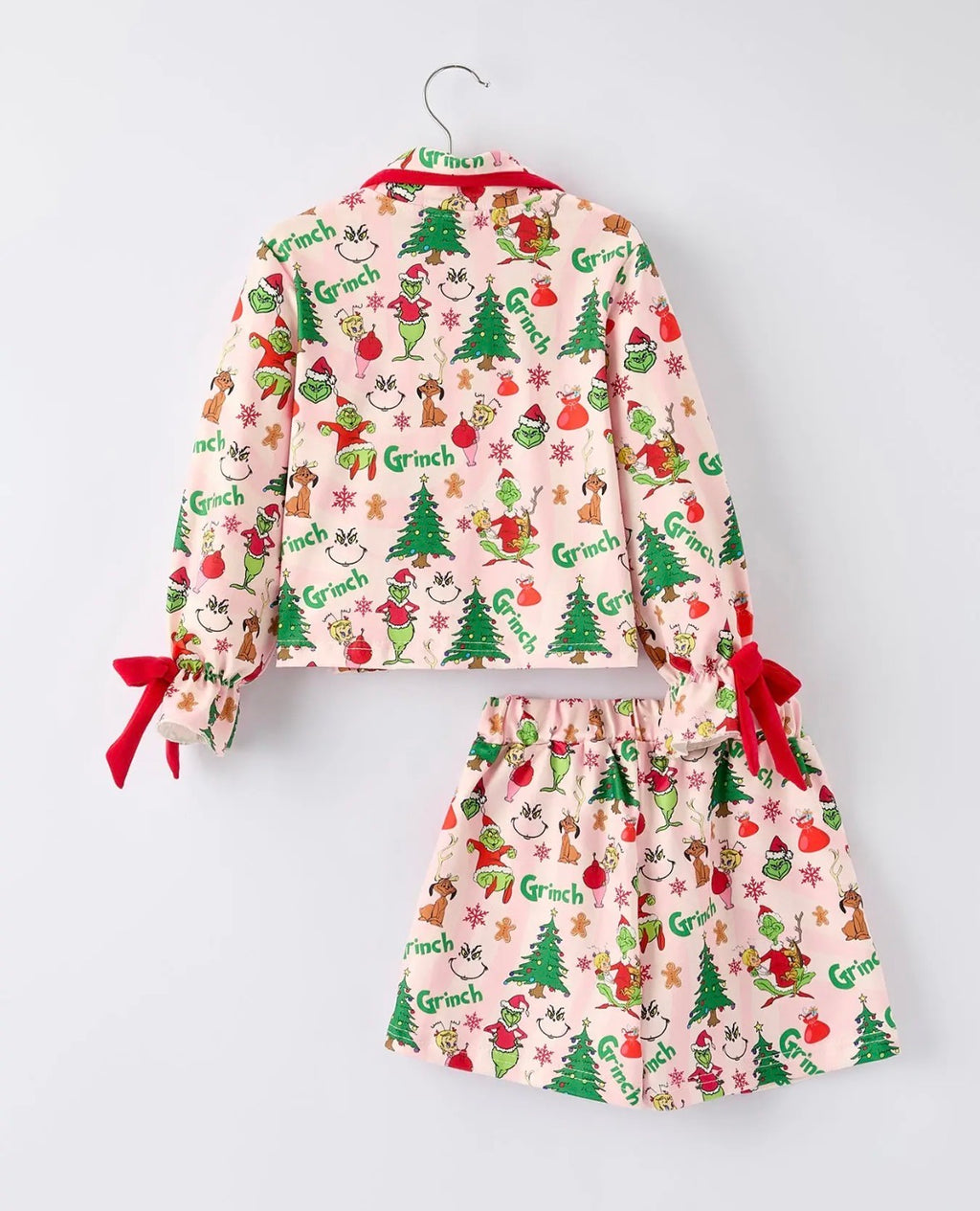 Christmas Tree Character Baby Girls Ruffle Girls Pajamas Set