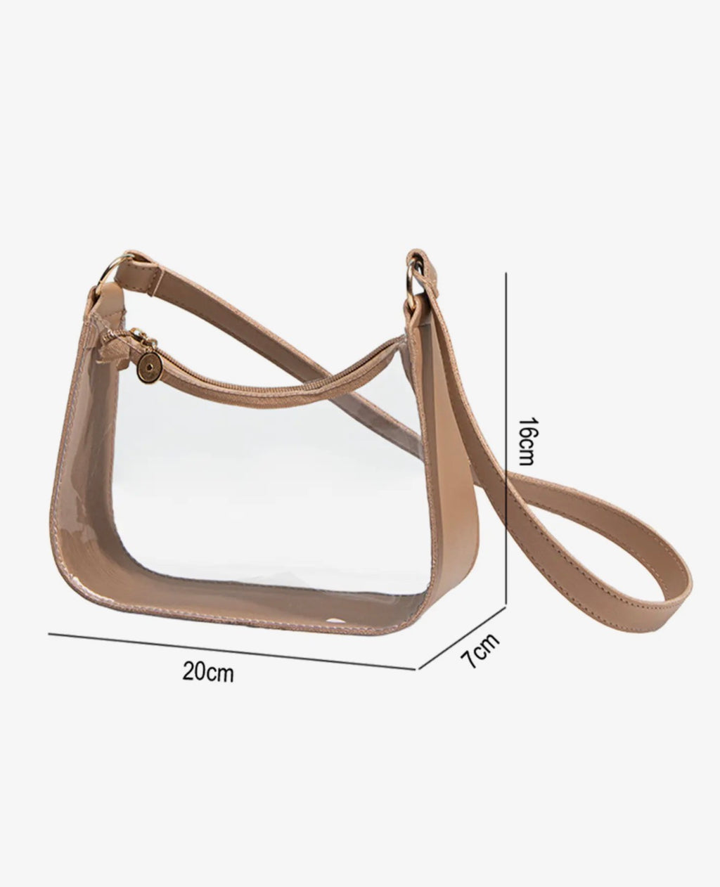 Stadium and Concert Leather Trim Clear Shoulder Bag