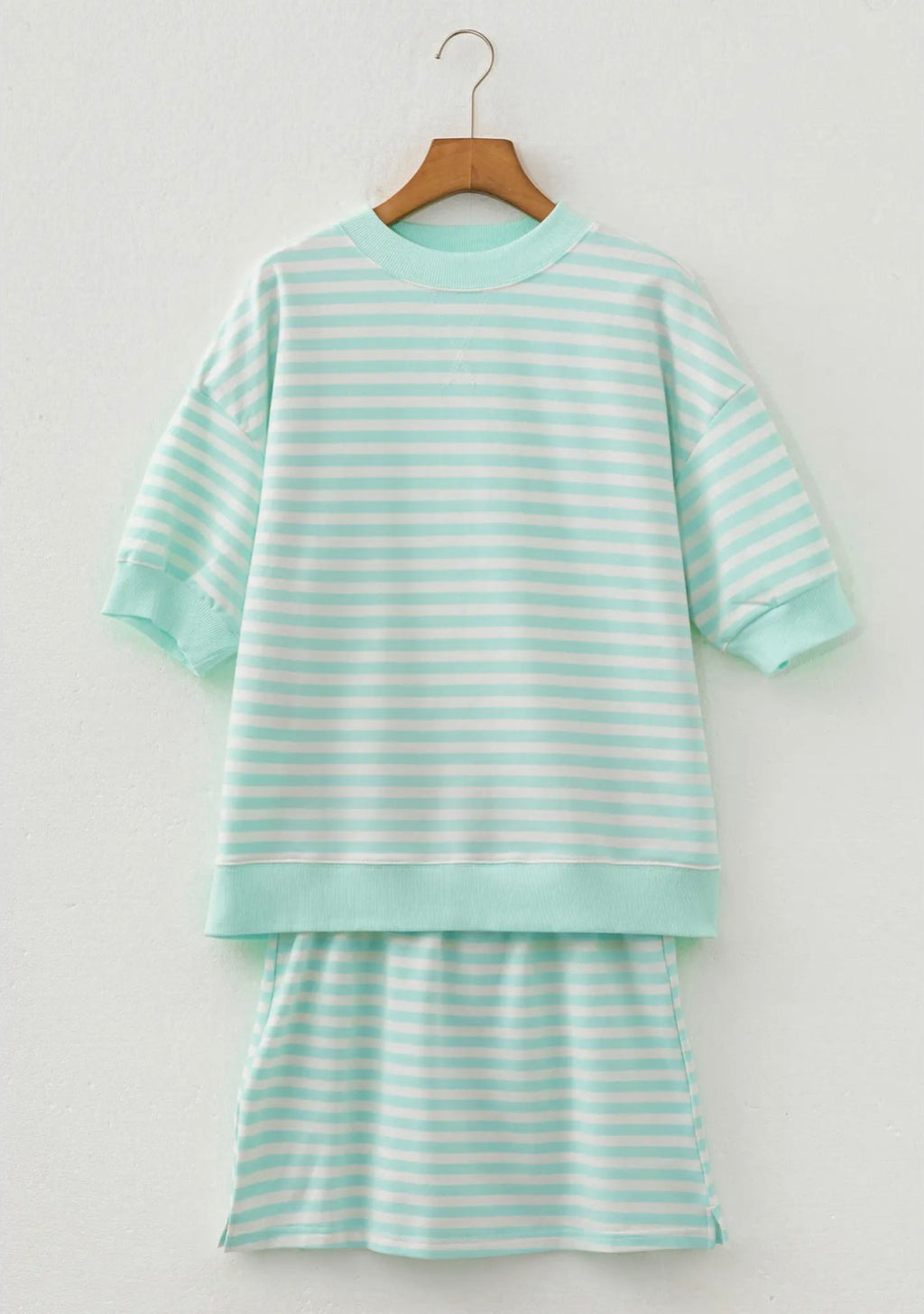 Stripe Half Sleeve Top and Mini Skort