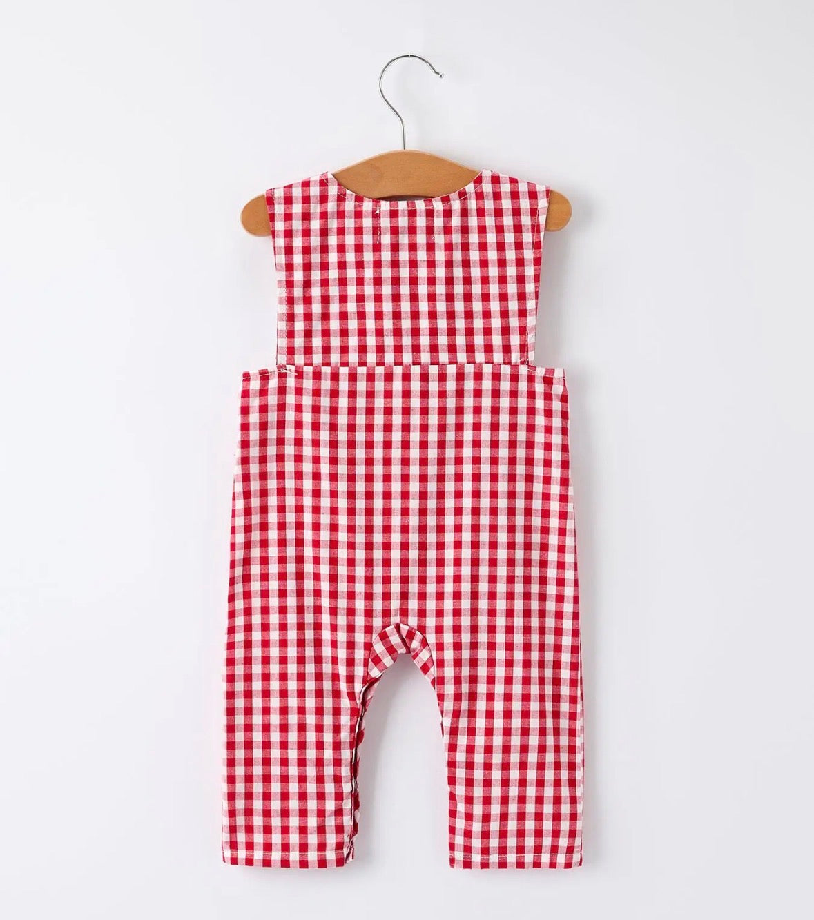 Christmas Smocking Embroidered Christmas Tree Plaid Plaid Baby Boy Romper