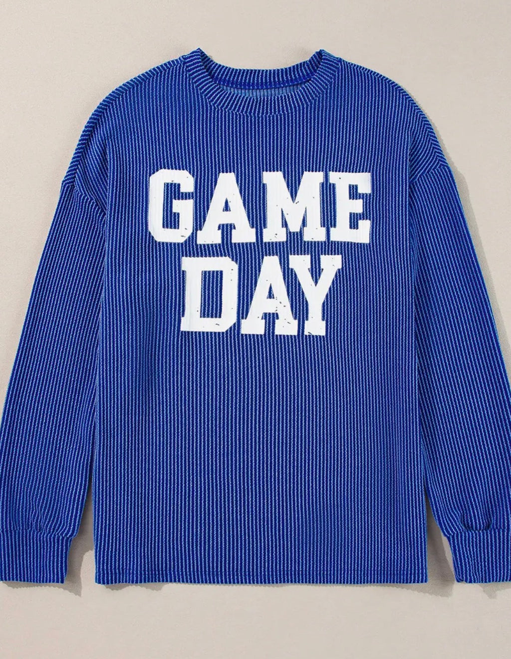 Banks Co and White Co. Game Day Corded Crewneck Long Sleeve Top
