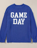 Banks Co and White Co. Game Day Corded Crewneck Long Sleeve Top