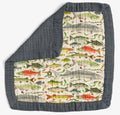 Freshwater Fish Baby Lovey Muslin Blanket