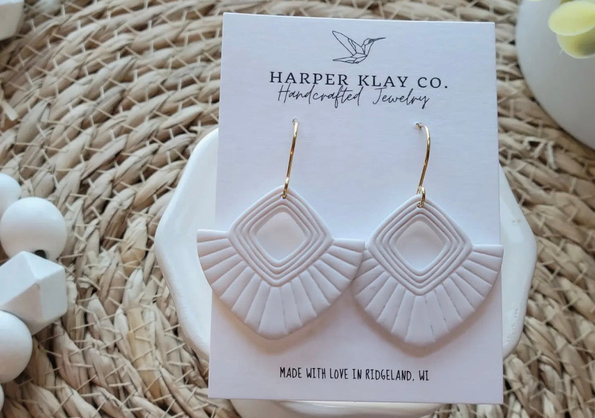 The Luna Set- Polymer Clay Dangle Earrings