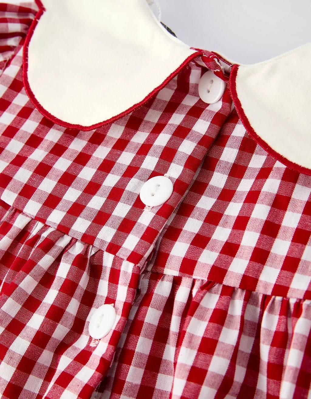 Christmas Embroidered Christmas Tree Plaid Girls Dress