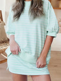 Stripe Half Sleeve Top and Mini Skort