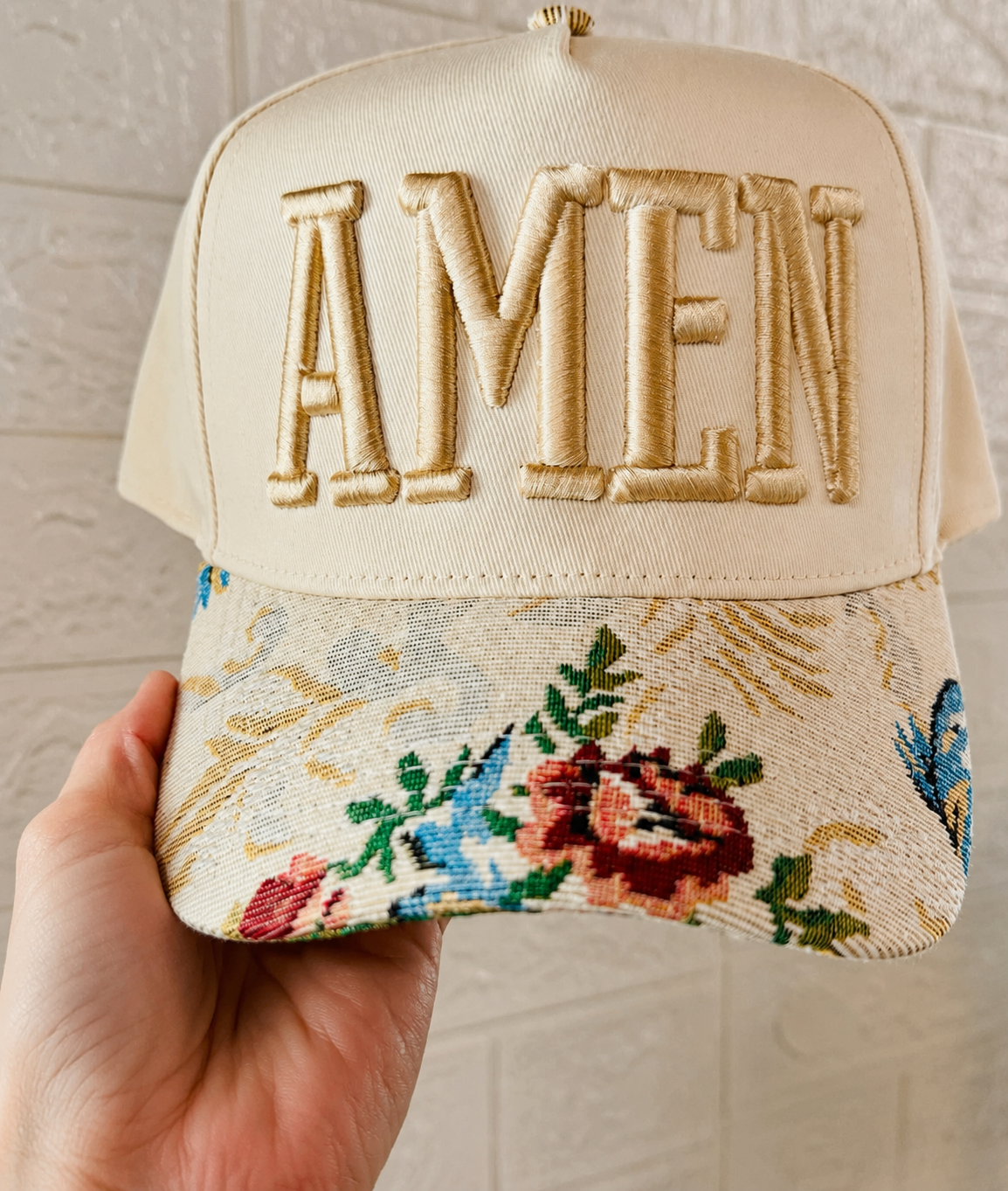 Amen Puff Embroidered Hat