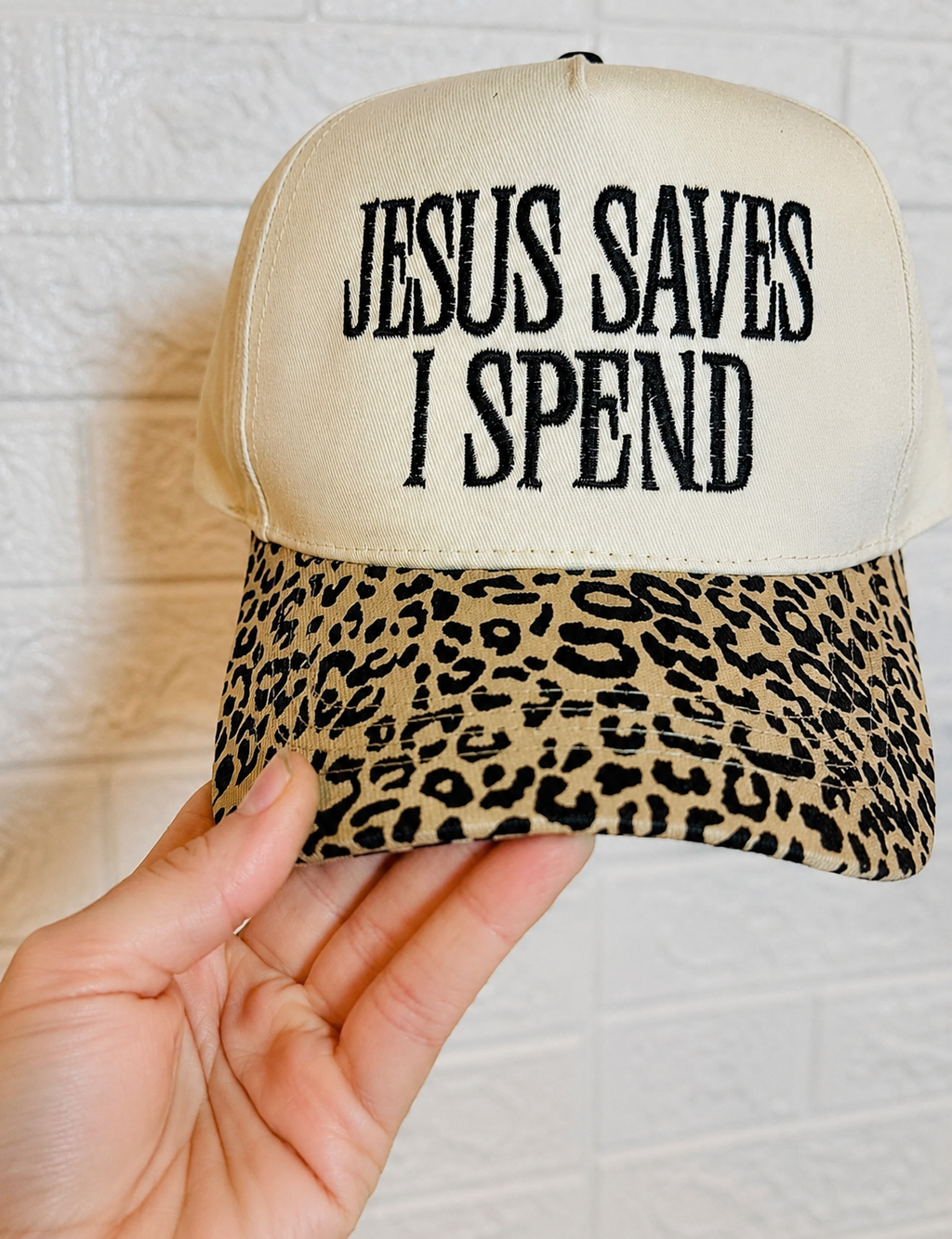 Jesus Saves, I Spend Embroidered Hat