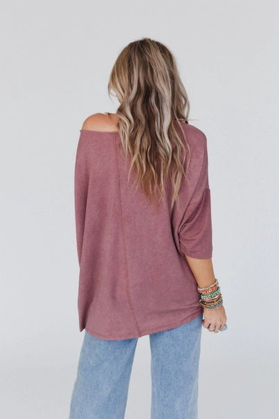Sunday Stroll Oversized Tee - Mauve