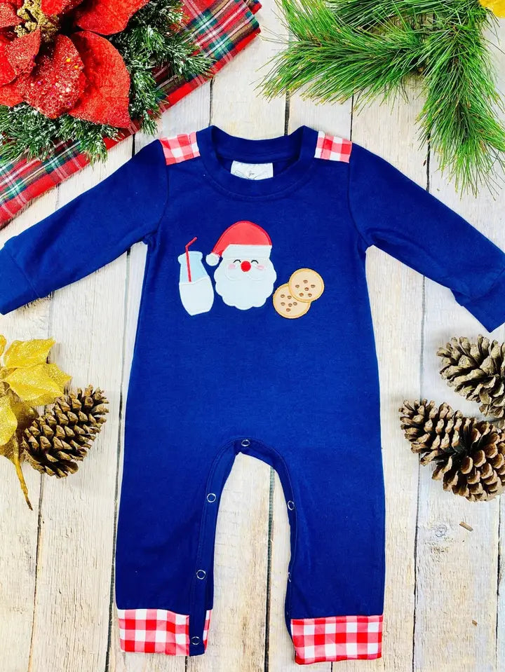 Milk N Cookies Infant Boy's Christmas Onesie