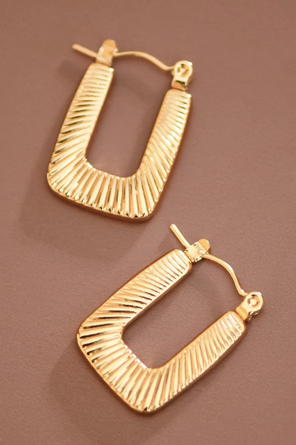 18K Gold Plated Waterproof Stainless Steel Hoop Earrings