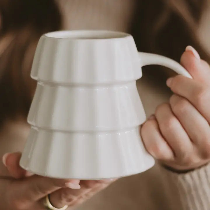Cream Tree Coffee Mug - Christmas