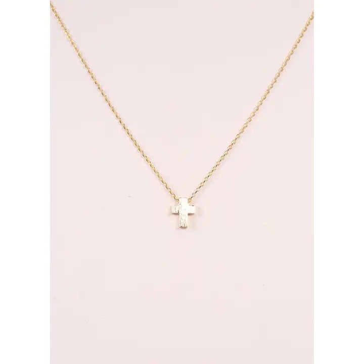 Charmie Petite Cross Necklace Gold