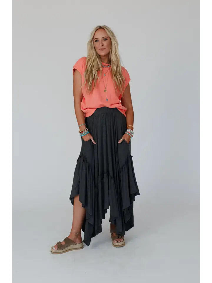 Forever Beauty Maxi Skirt Charcoal