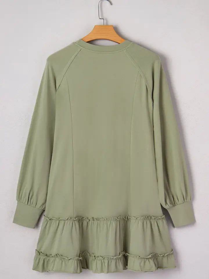 Embroidered Eyelet Long Sleeve Dress