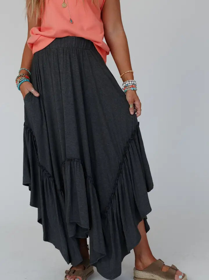 Forever Beauty Maxi Skirt Charcoal
