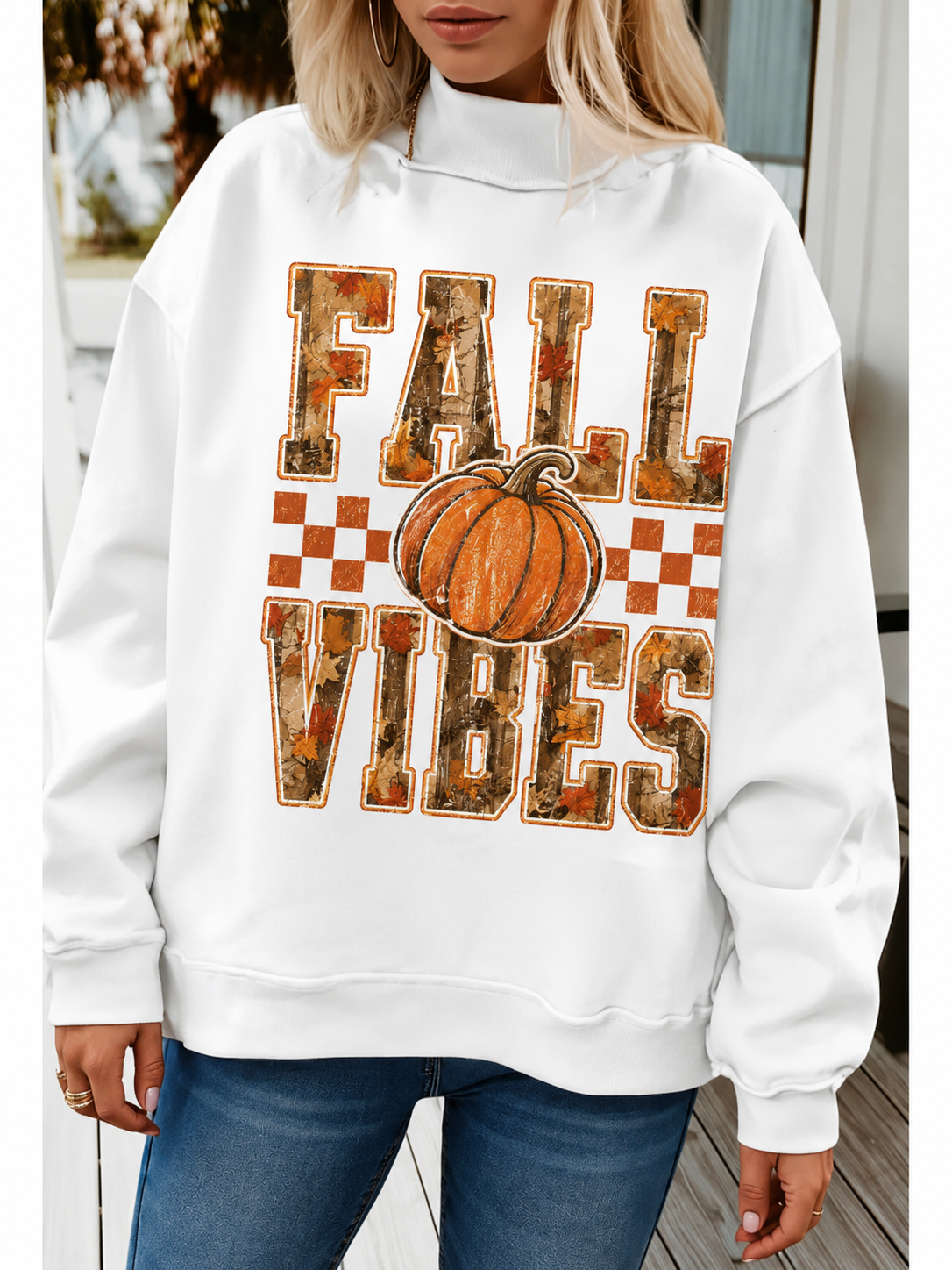 Fall Vibes Mock Neck Sweatshirt