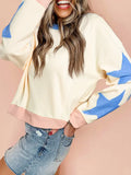 Star Exposed Seam Oversized Sweatshirt