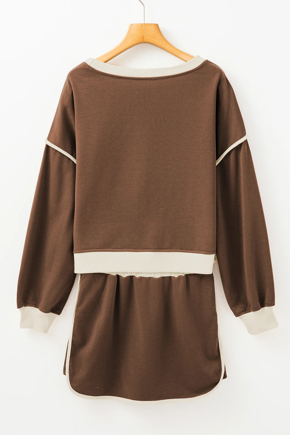 Colorblock Drop Shoulder Skort Set