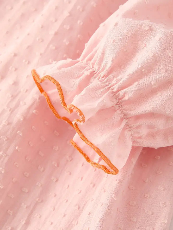 Fall Chicken Pumpkin Smock Embroidery Baby Girl Dress