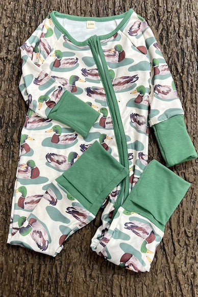 Mallard Duck Printed Printed Baby Romper