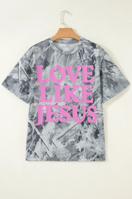 Love Like Jesus Camo Woodland Tee