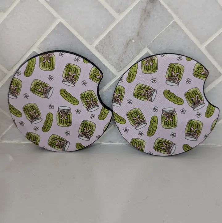 Pickle Lover Girls Coquette Car Coasters - Set of 2