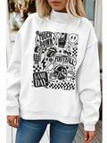 Retro Football Mock Neck Sweatshirt