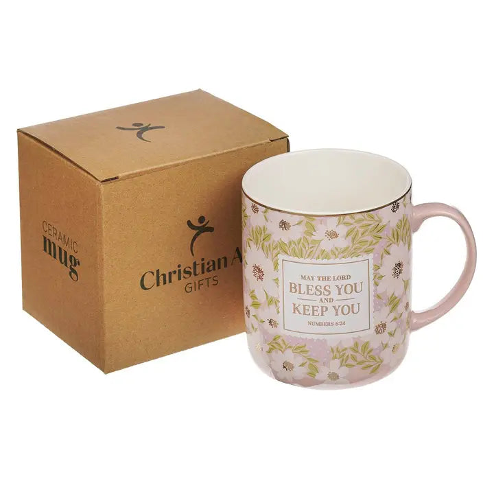 Mug Pink Blossom the Lord Bless You and Keep You Num. 6:24
